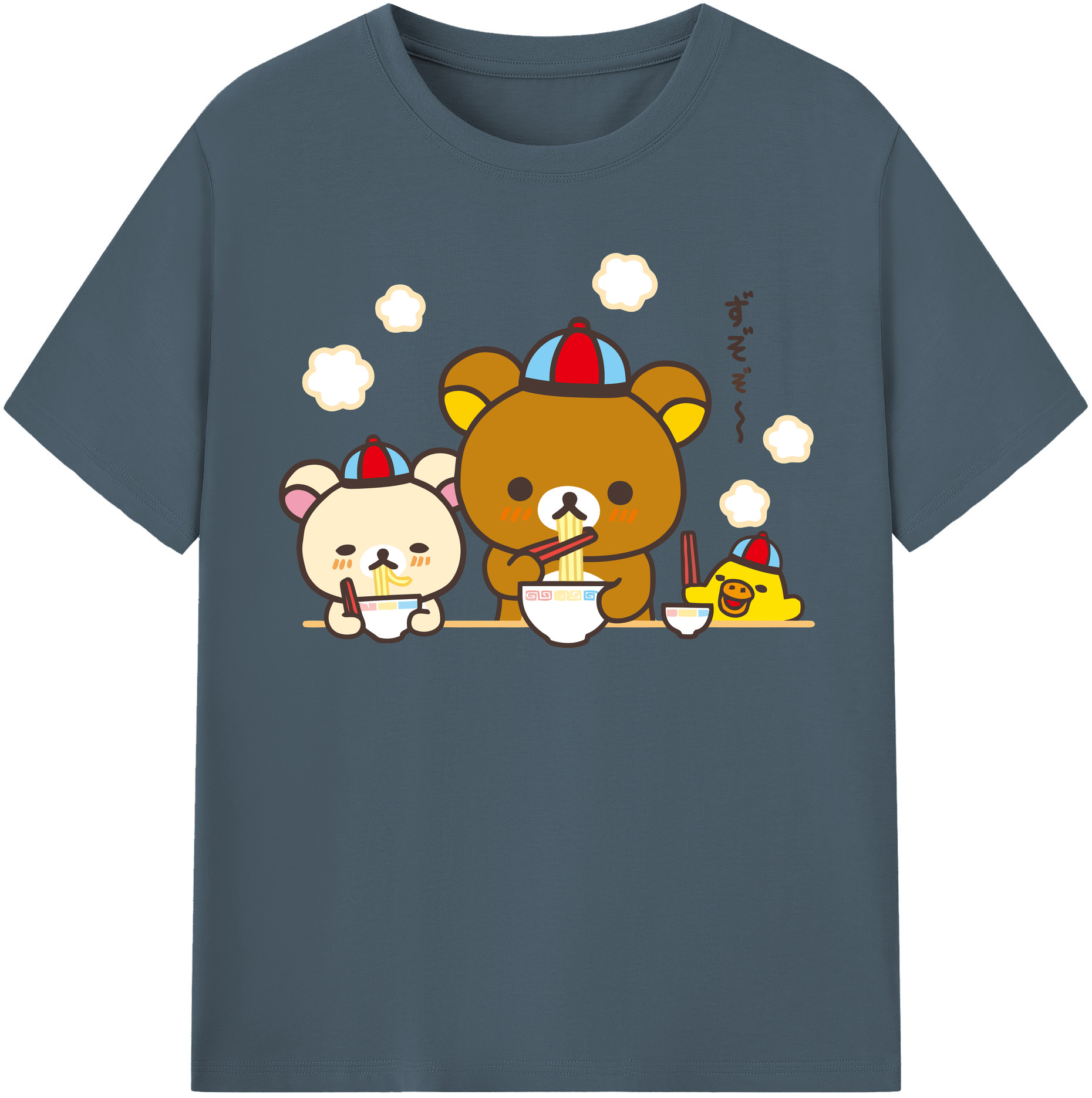 （画像用） リラックマ リラックマ キイロイトリ Rilakkuma Korilakkuma Kiiroitori 綿100％半袖Tシャツ（フロントプリント）